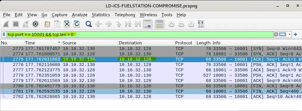 ICS port 10001 traffic
