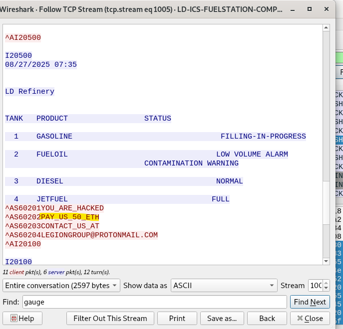 Ransom message embedded